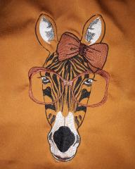 Embroidered Zebra with glasses design