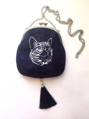 Chic and Playful: Nubuck Leather Cat Embroidered Bag for Fashion Girl