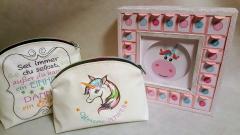 "Charming Rainbow Unicorn Embroidered Handbag: A Magical Accessory for Little Girls