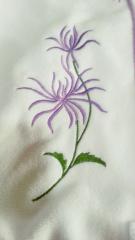 Purple Chrysanthemum Embroidery Design: Vibrant Elegance for Ensemble