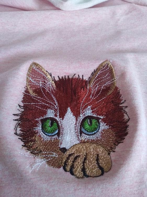 Kitty free machine embroidery design