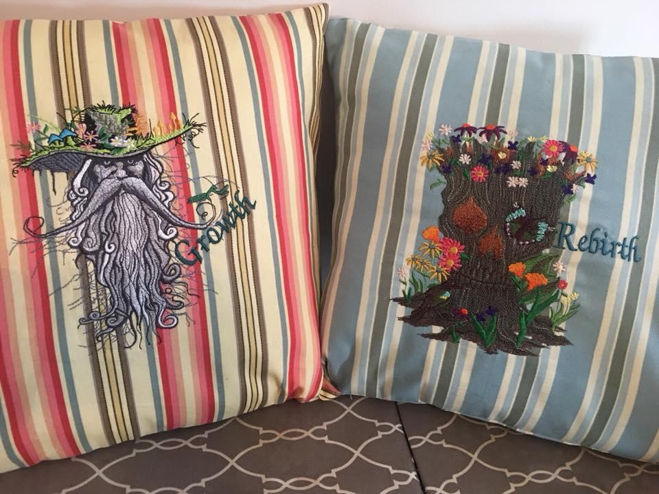 Embroidered cushions root men design