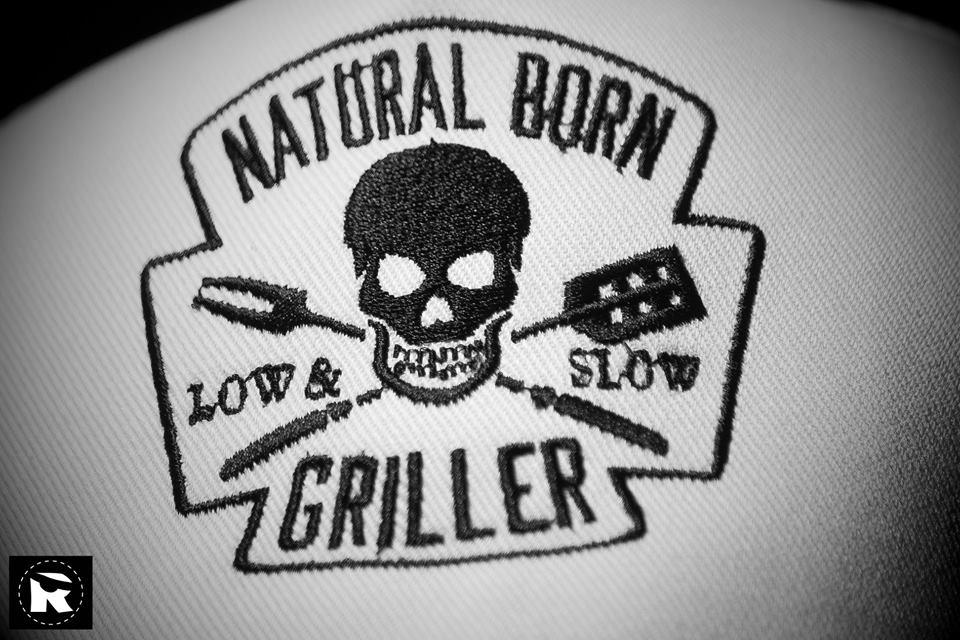 Natural born griller embroidery design