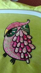 Angry owl embroidery design