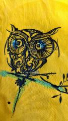Big eyes owl embroidery design