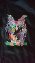 Colorful owl embroidery design