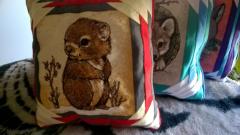 Embroidered cushion with little hamster free design