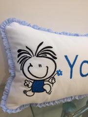 Cushion with funny baby free embroidery design