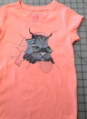 T shirt with Cat free embrodiery design