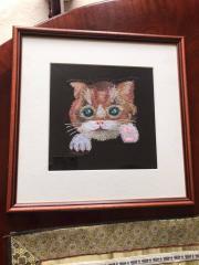 Framed Little kitten free embroidery design