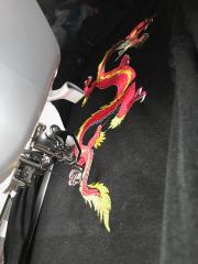 Oriental dragon free embroidery design in progress