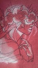 Rose wreath embroidery design