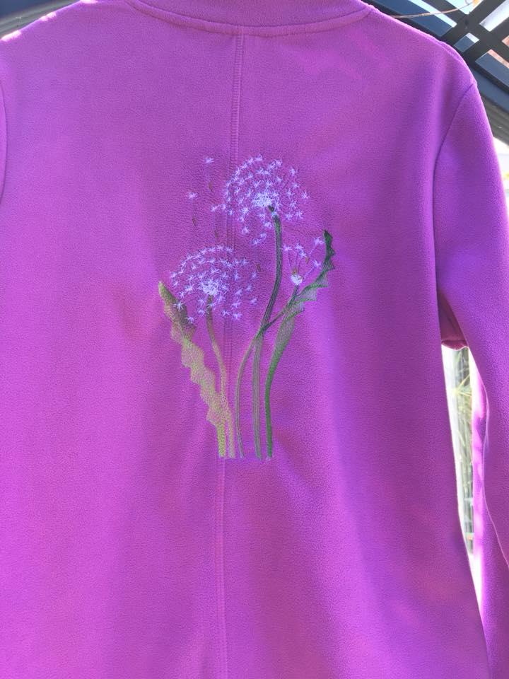 Embroidered sweater summer dandelions free design