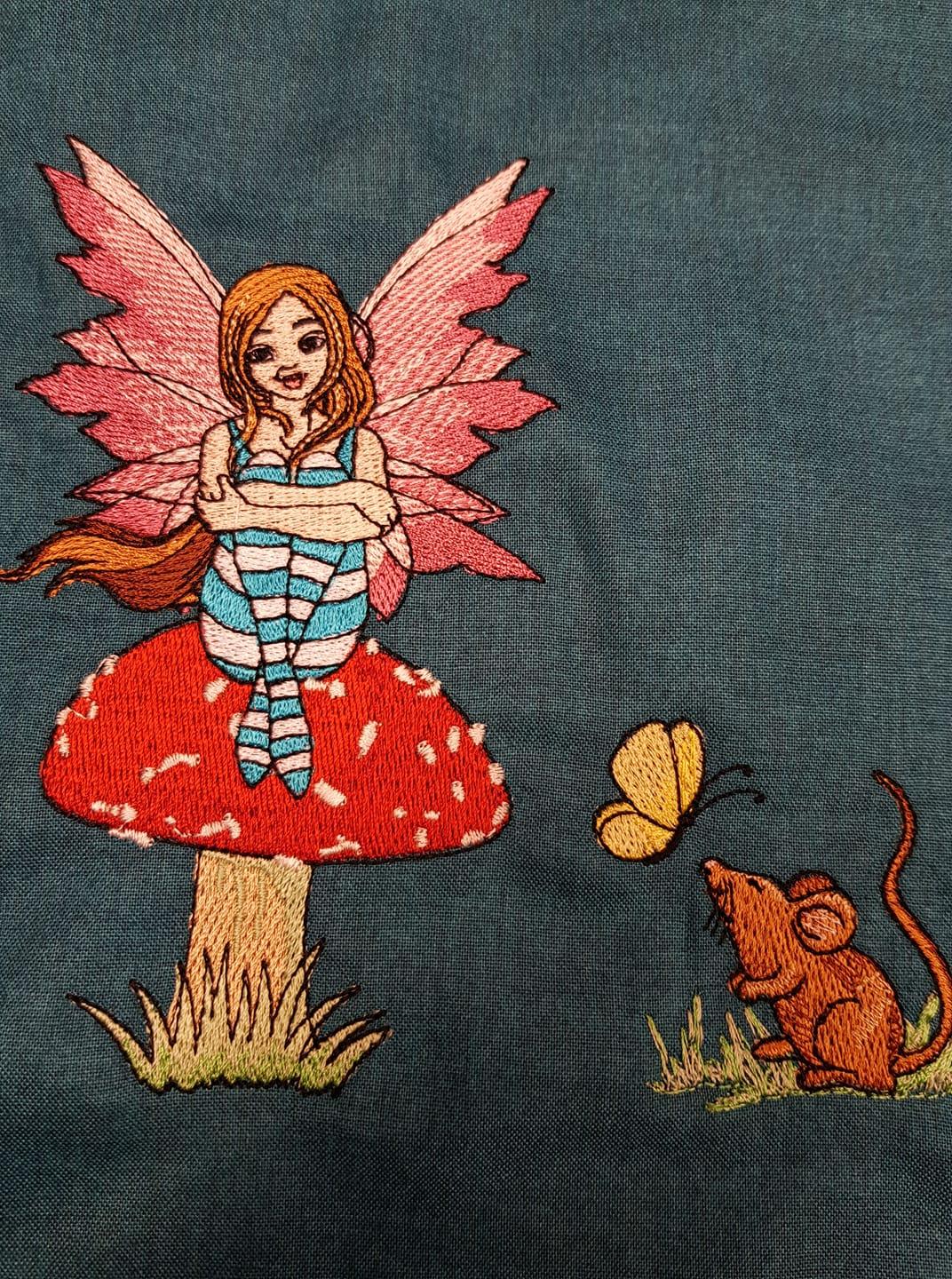 Sad fairy embroidery design