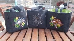 Charming of Textile Bags with Delightful Sparrow Embroidery Designs