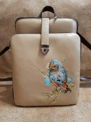 Urban Backpack with European Goldfinch Embroidery Design