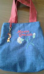Creative with Scandinavian Flowers Embroidery Design on Cotton Bag