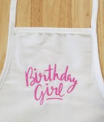 Embroidered apron birthday girl free design
