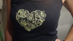 Embroidered shirt floral heart