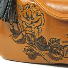 Exquisite Fragment of Embroidered Leather Bag: Masterpiece of Style