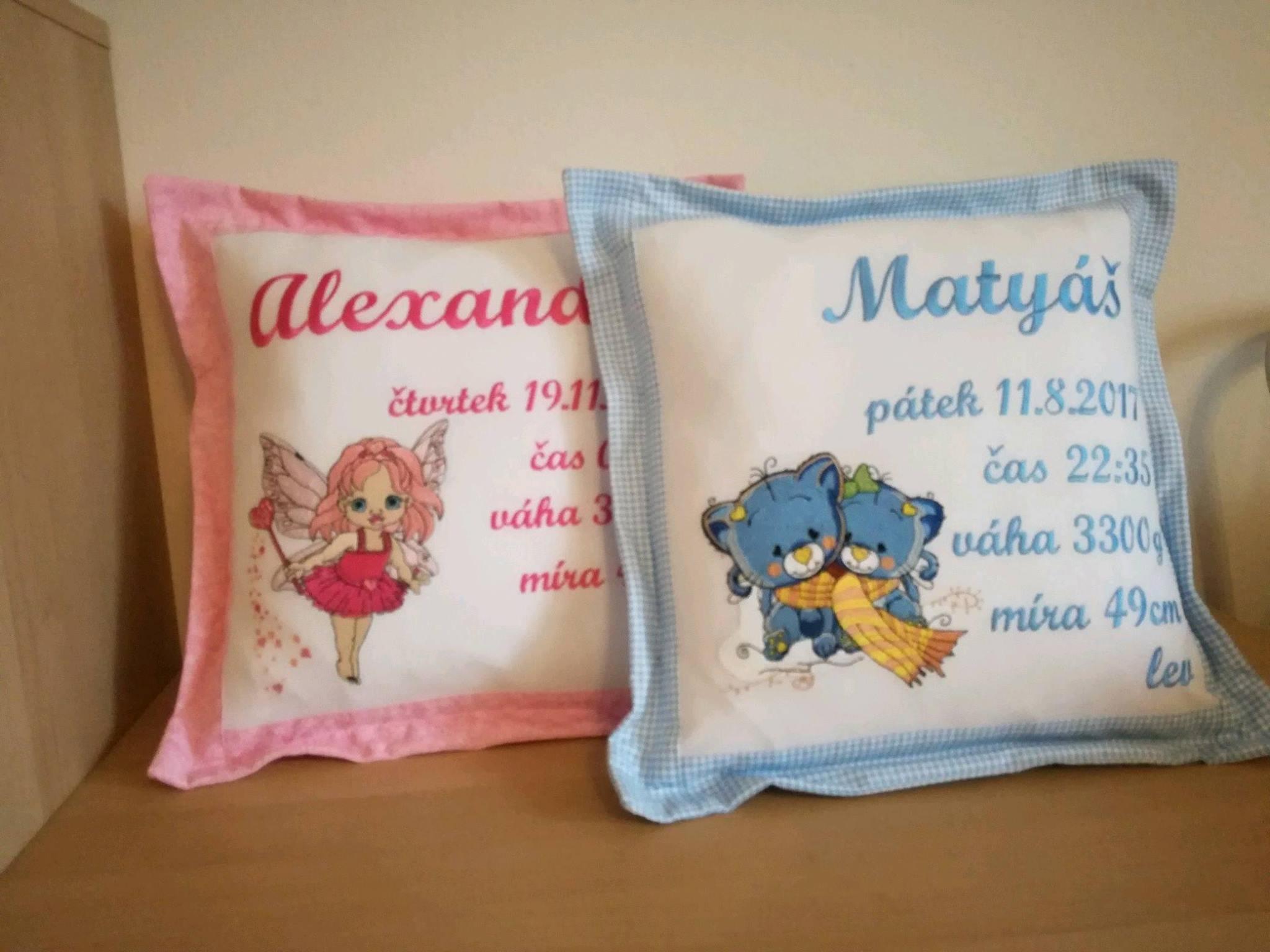 Embroidered cushions with cute characters designs