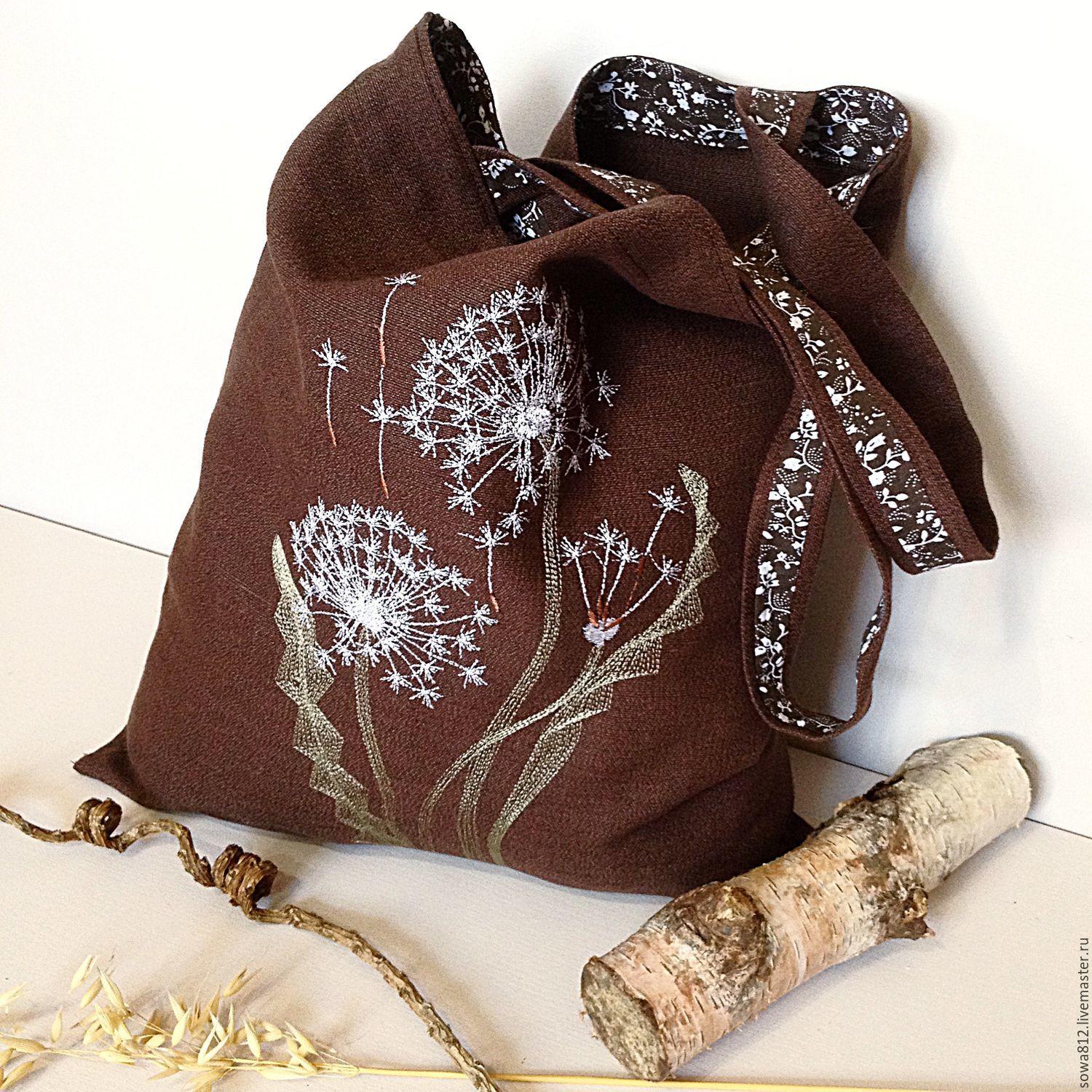 Embroidered bag with light dandelions free design