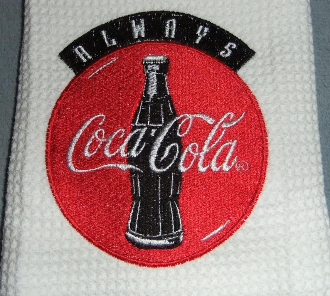 Embroidered towel Coca-Cola logo