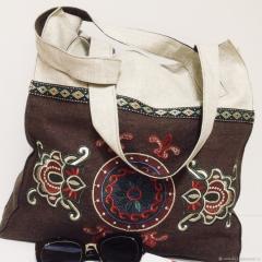 Charming Embroidered Bag with Free Floral Ornament Design