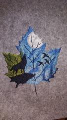 Autumn leaf embroidery design