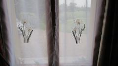Embroidered curtains with light dandelions free design