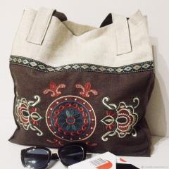 Intricate Embroidered Bag with Traditional Ornament Design
