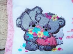 Teddy bears wedding embroidery design