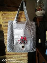 Playful Embroidered Polka Dot Bag with Zebra in Glasses Design