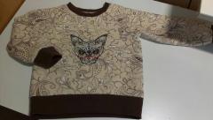 Mexican cat on the sweatshirt machine embroidery design