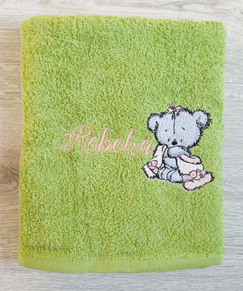 Embroidered towel Teddy bear after bath