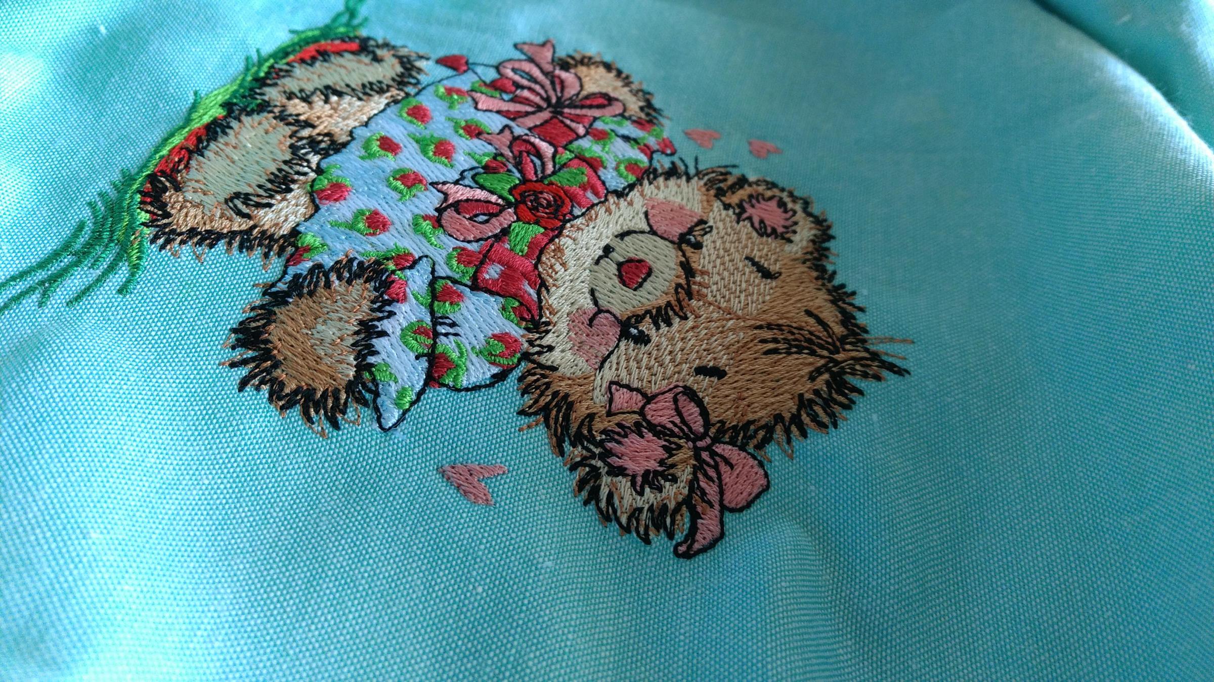 Cute bear embroidery design