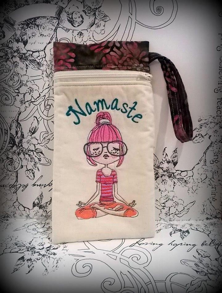 Embroidered bag with yoga girl