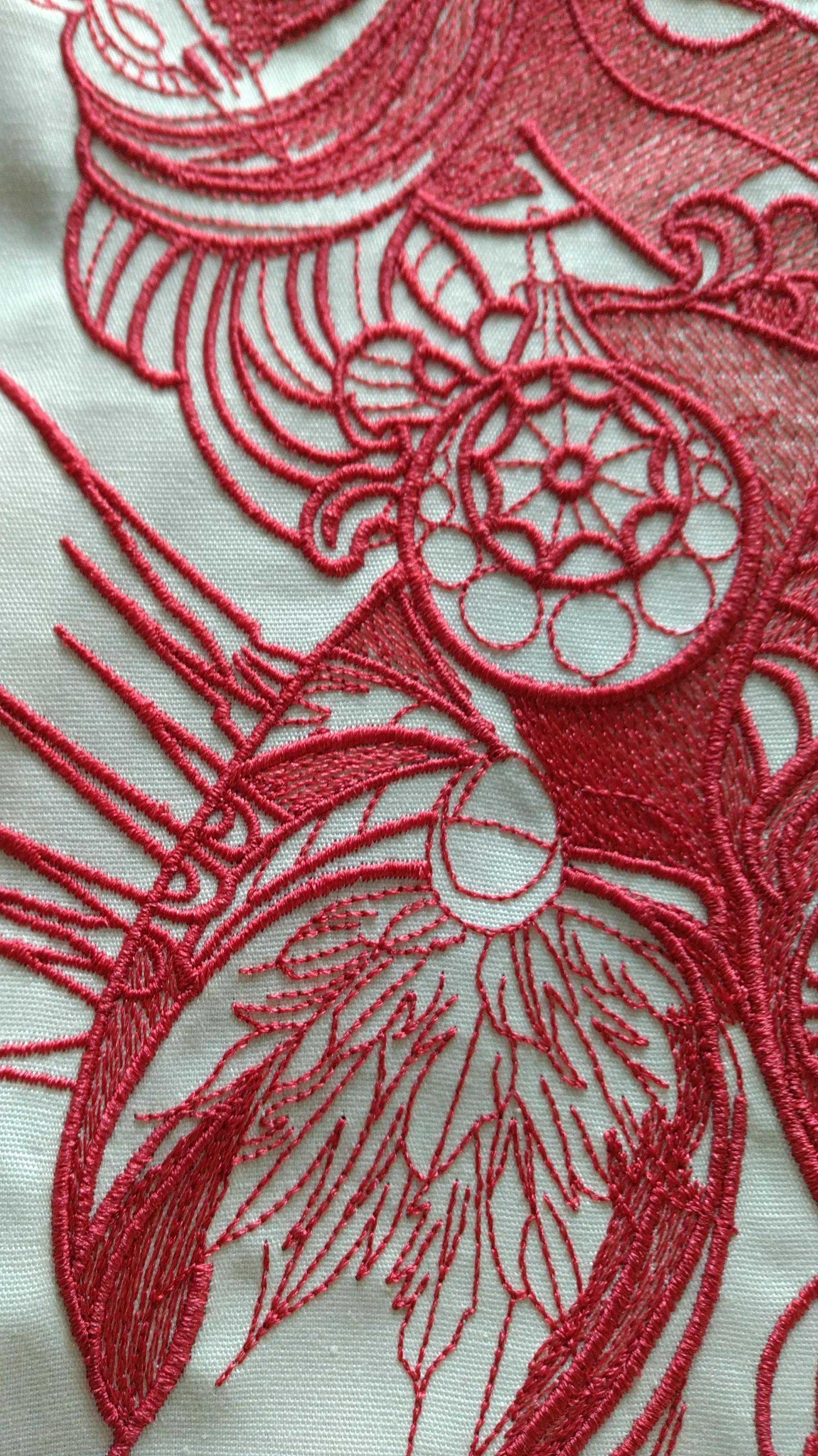 Red sexy lady machine embroidery design