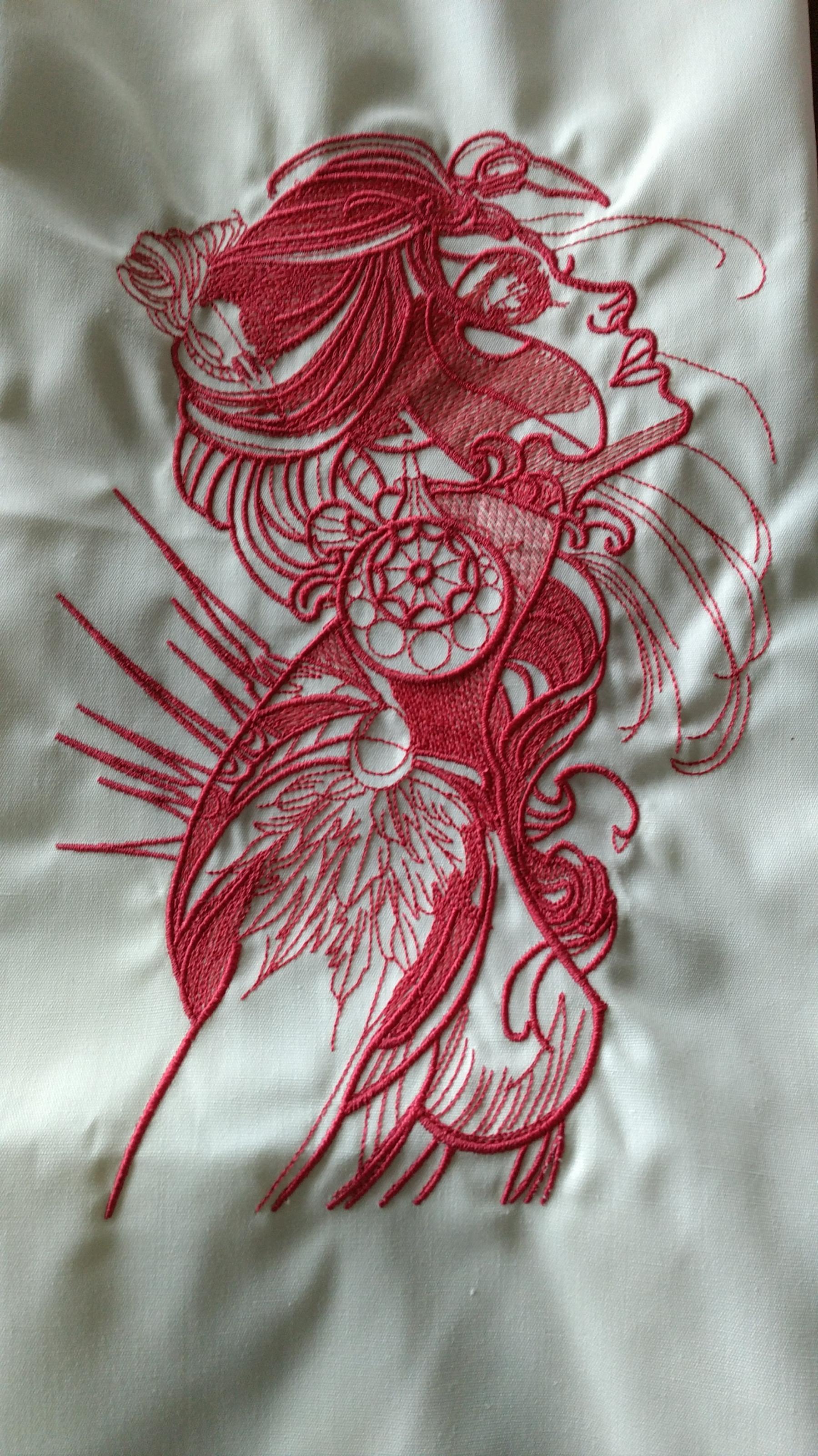 Spiritual girl embroidery design