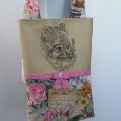 Charming Provence Style Summer Bag with Pomeranian Embroidery Design