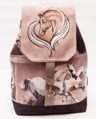 Charming Girls' Backpack with Horse-Themed Embroidery Design