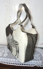 Unique Bag Featuring Striking Black and White Zebra Embroidery Design