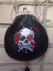 Embroidered Bag: Skull with Flower Mask - A Unique and Stylish Accessory