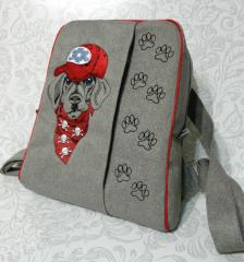 Unleash Style with the Backpack: Stylish Dachshund Embroidery Design