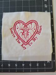 Key to my heart free embroidery design