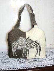 Unique Monochrome Zebra Embroidered Textile Bag: A Stylish Accessory
