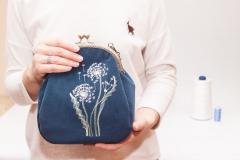Delicate Elegant Embroidered Bag with Light Dandelions Free Design