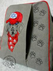 Unmatched Style with Backpack: Stylish Dachshund Embroidery Design
