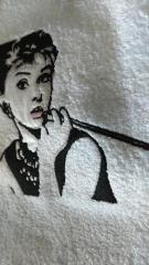 Audrey Hepburn machine embroidery design