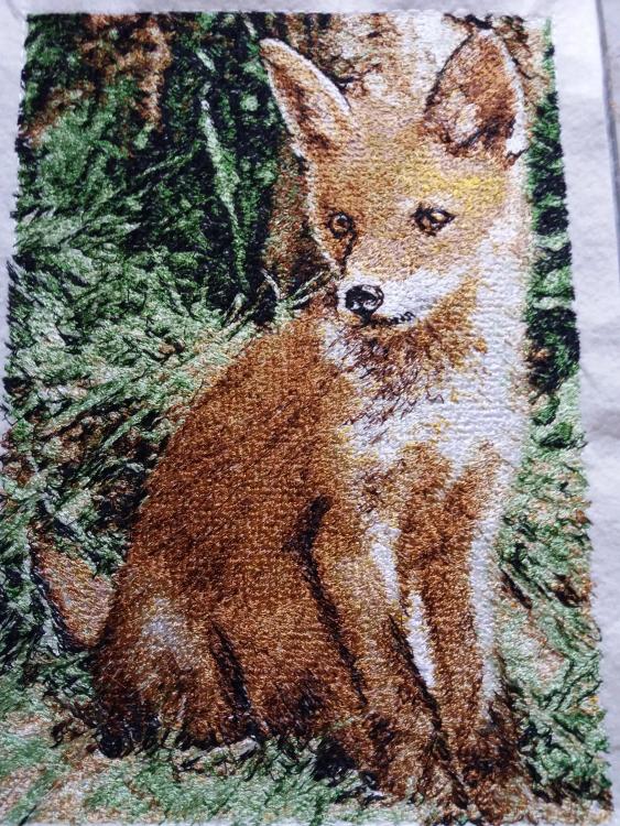 Fox in forest free machine embroidery design